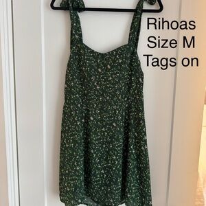 RIHOAS Dark Green Floral Sundress